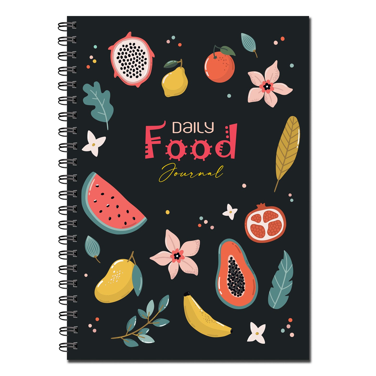 Designer Daily Food Journal A5 120gsm 50 double sided pages Wirobound