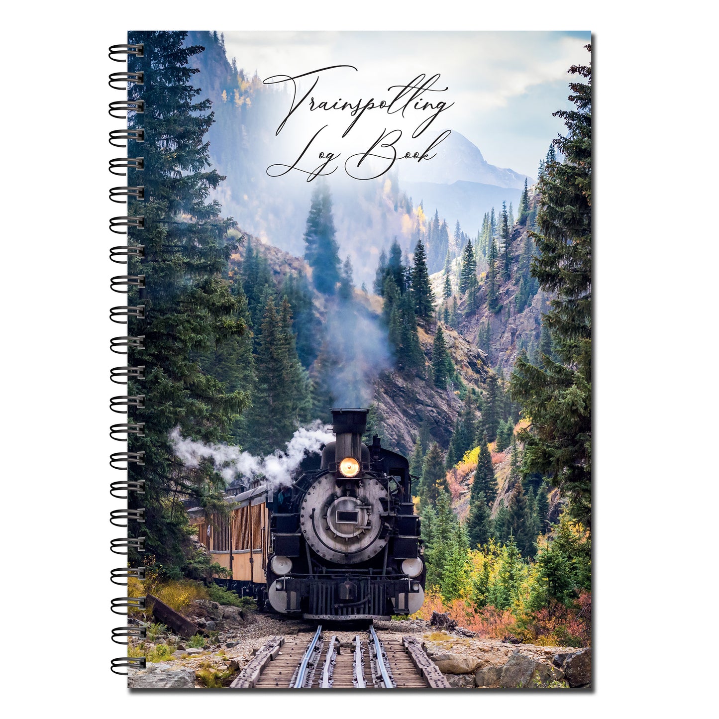 Train Spotting Log Book | A5 (148mm x 210mm) | 50 double sided pages on 120gsm | Split Wirobound
