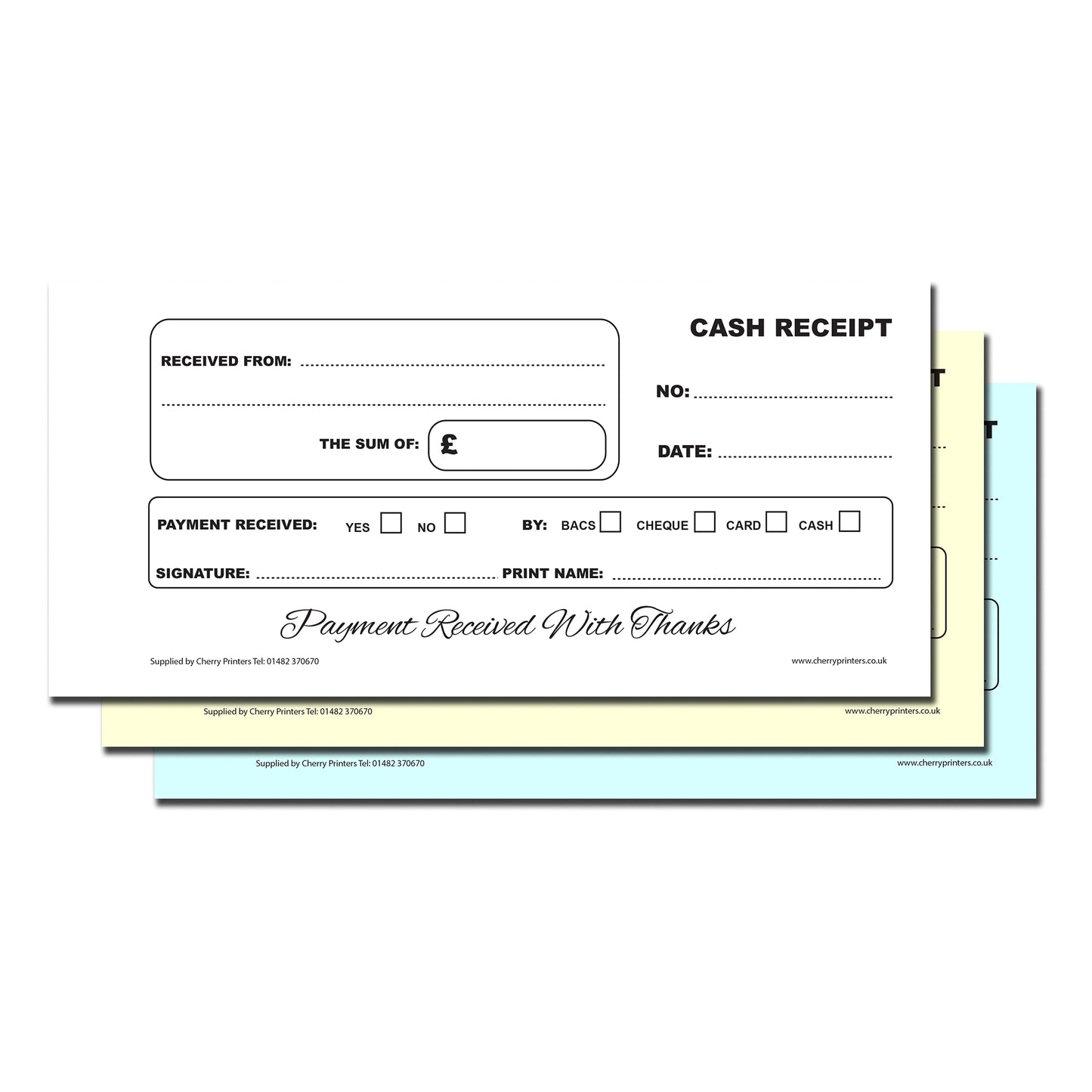 NCR Cash Receipt Triplicate Book 99mm x 210mm