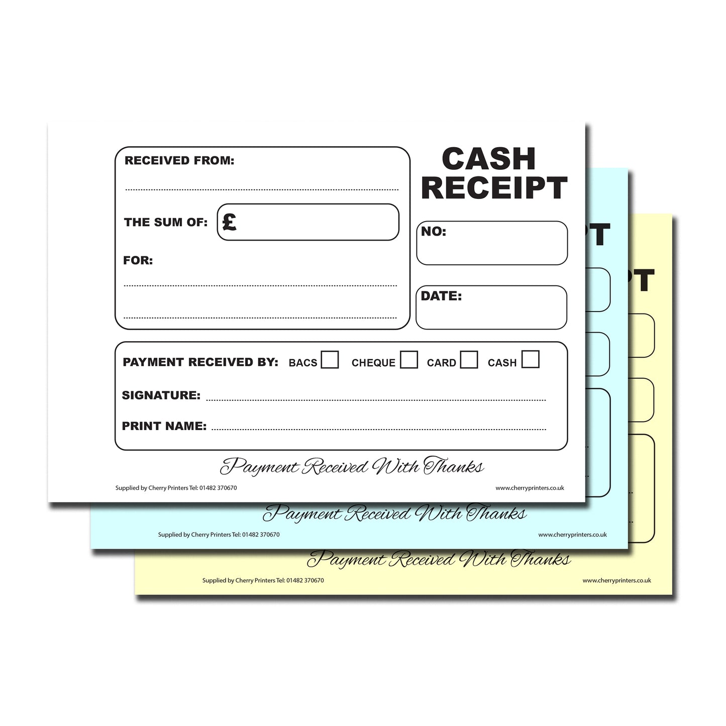 NCR Cash Receipt Numbered 1-50 Triplicate Book A6