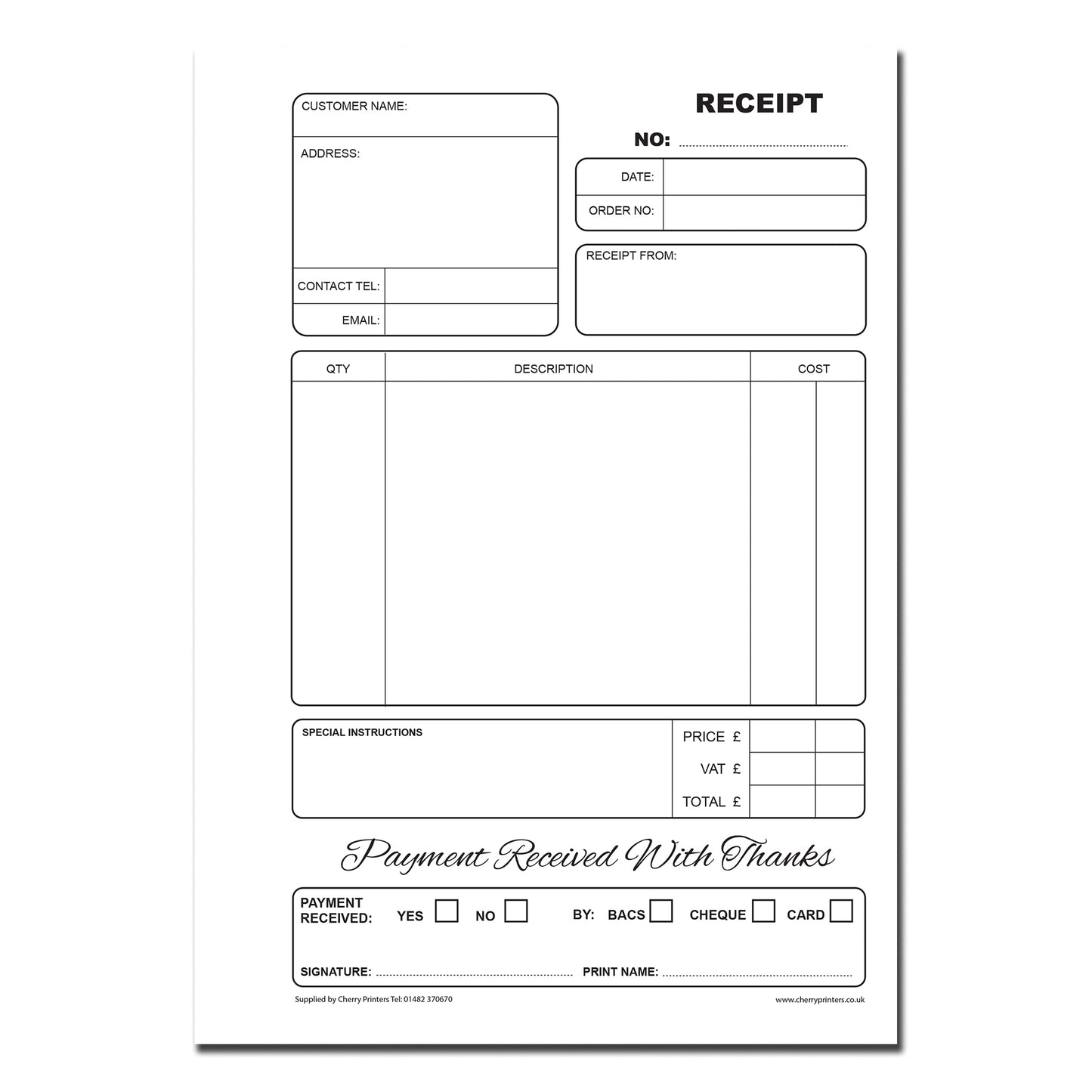 NCR Receipt Duplicate Book A5
