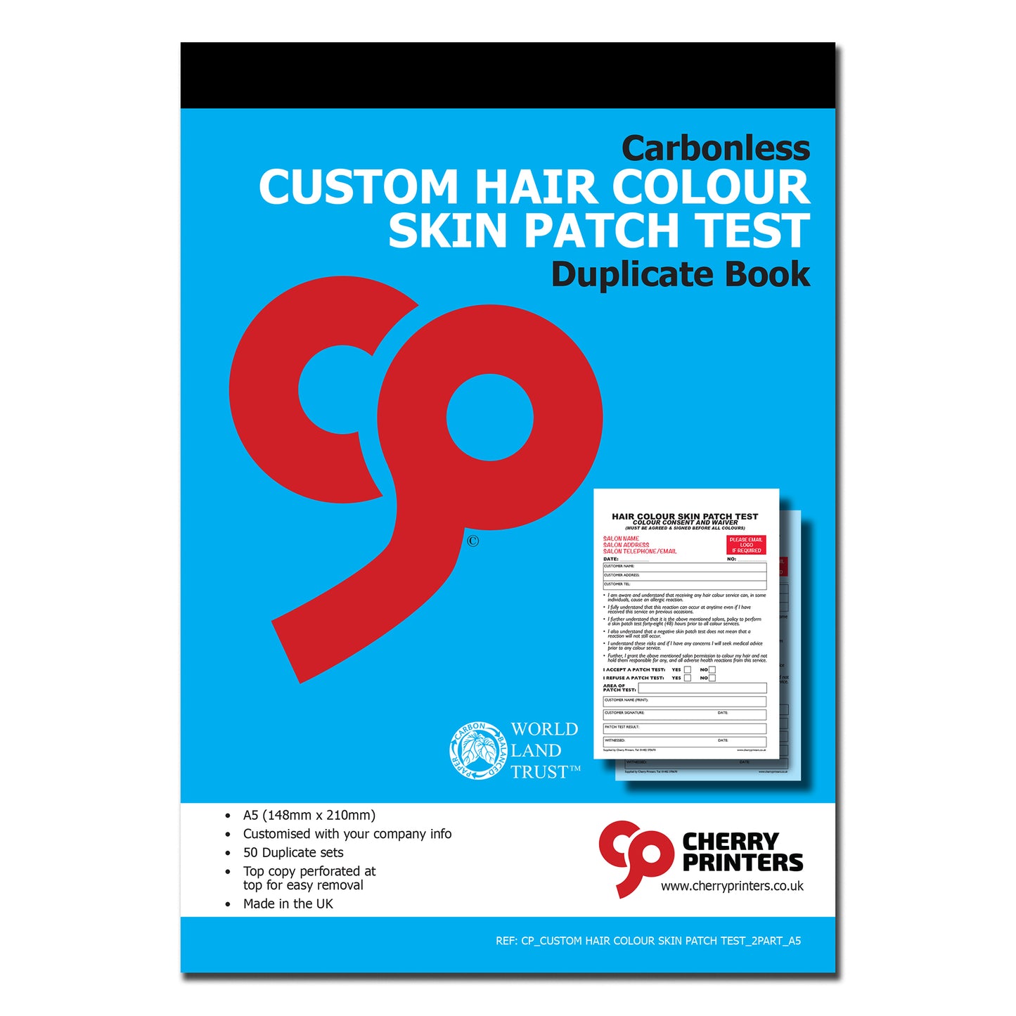 NCR *CUSTOM* Hair Colour Patch Test Duplicate Book A5 | 4 Book pack