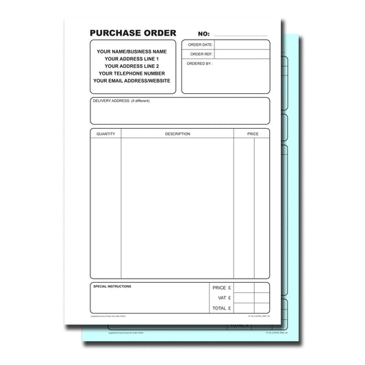 NCR *CUSTOM* Purchase Order Duplicate Book A4 | 2 Book Pack