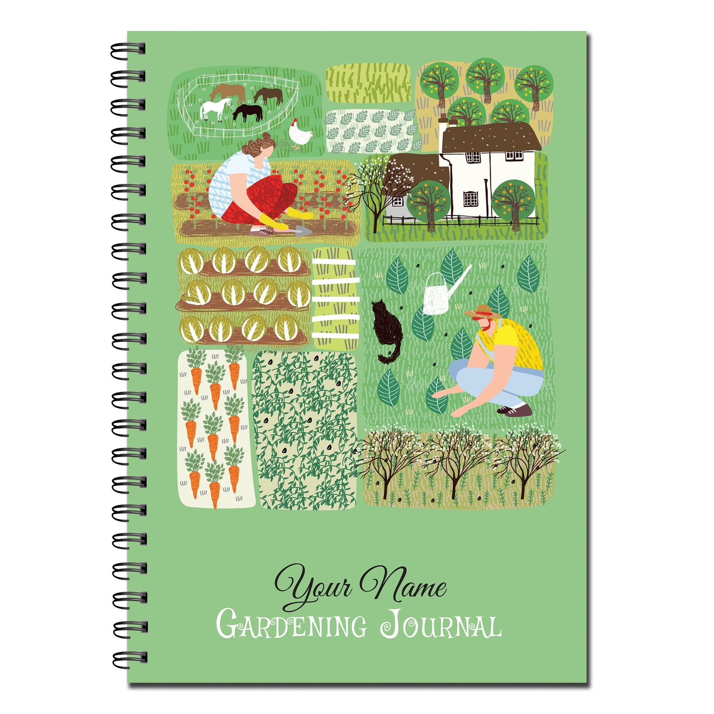 PERSONALISED Gardening Journal | Seed Planting Log | A5 (148mm x 210mm) | 50 double sided pages on 120gsm | Split Wirobound