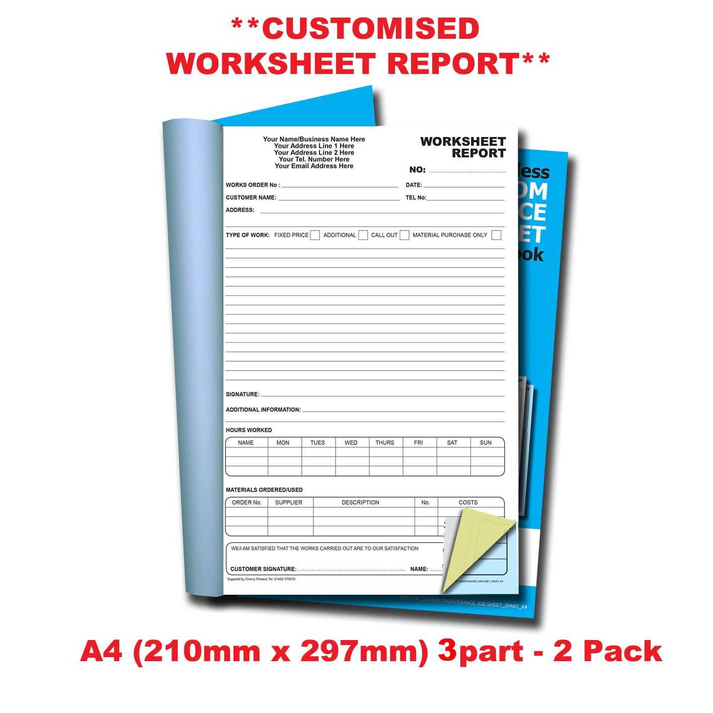 NCR *CUSTOM* Dreifach-Rechnungsbuch A4 Packs
