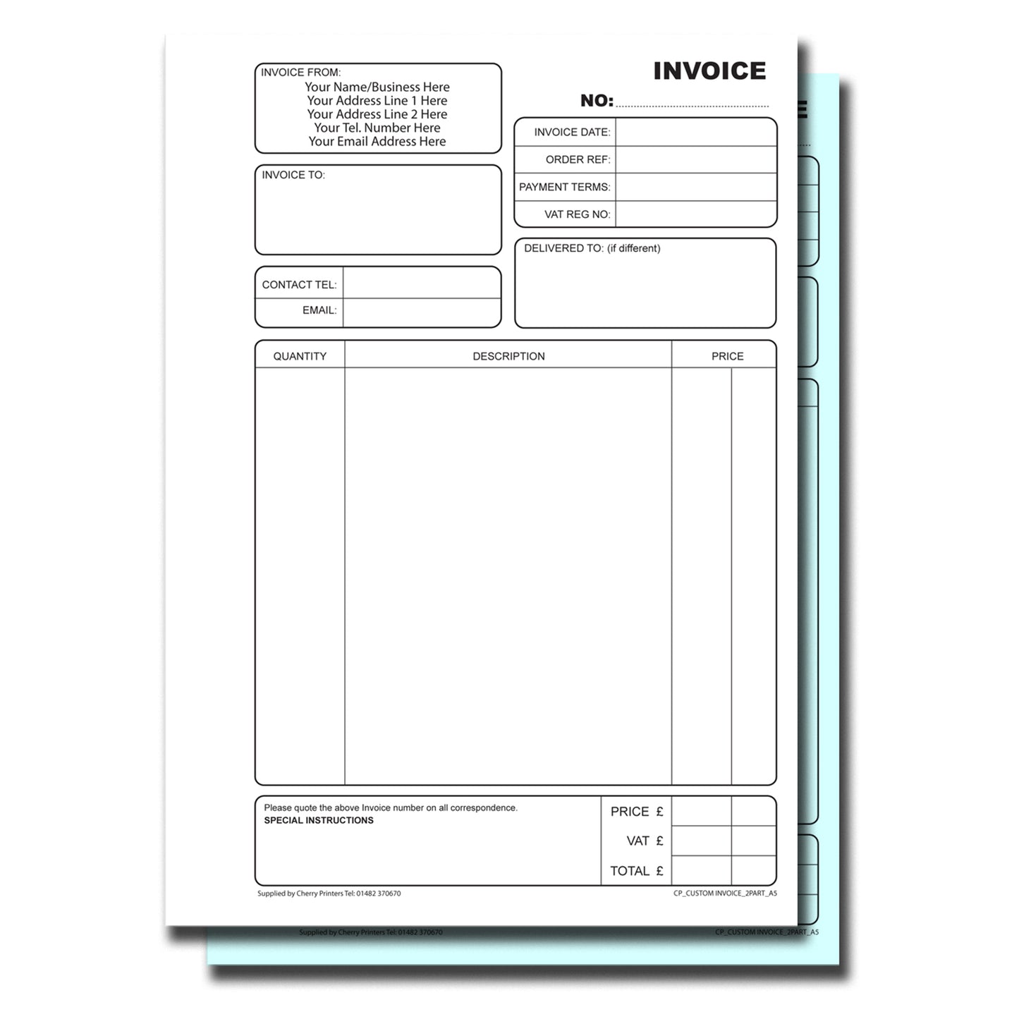 NCR *CUSTOM* Rechnungsdoppelbuch A5 Packs