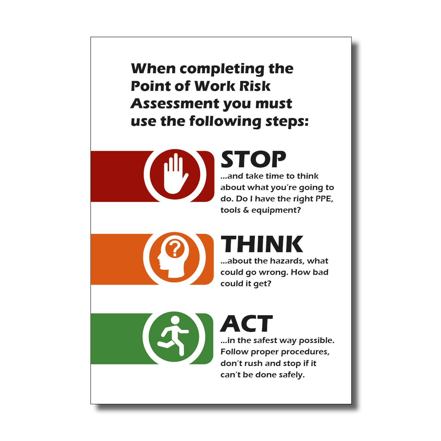 CUSTOM Point of Work Risk Assessment Book | POWRA | A6 105mm x 148mm | 50 perforated pages | Wirobound 8 BOOKS
