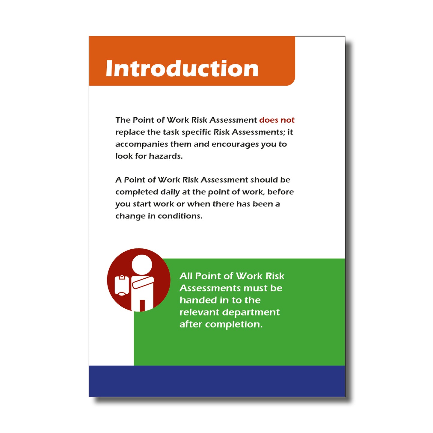 CUSTOM Point of Work Risk Assessment Book | POWRA | A6 105mm x 148mm | 50 perforated pages | Wirobound 8 BOOKS