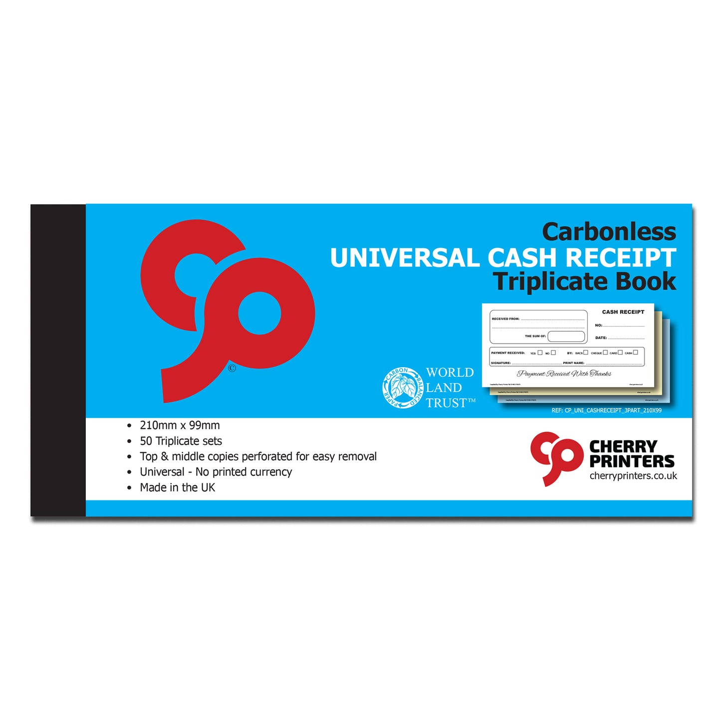 NCR Cash Receipt Triplicate Book 99mm x 210mm