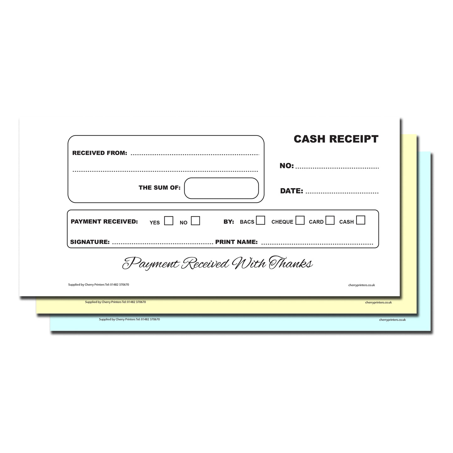 NCR Cash Receipt Triplicate Book 99mm x 210mm