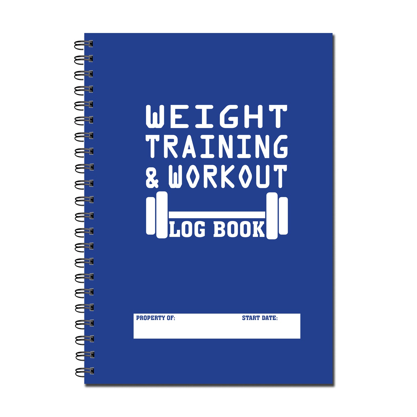 Weight Training & Workout Log Book | A5 (148mm x 210mm) | 52 double sided pages on 120gsm | Split Wirobound