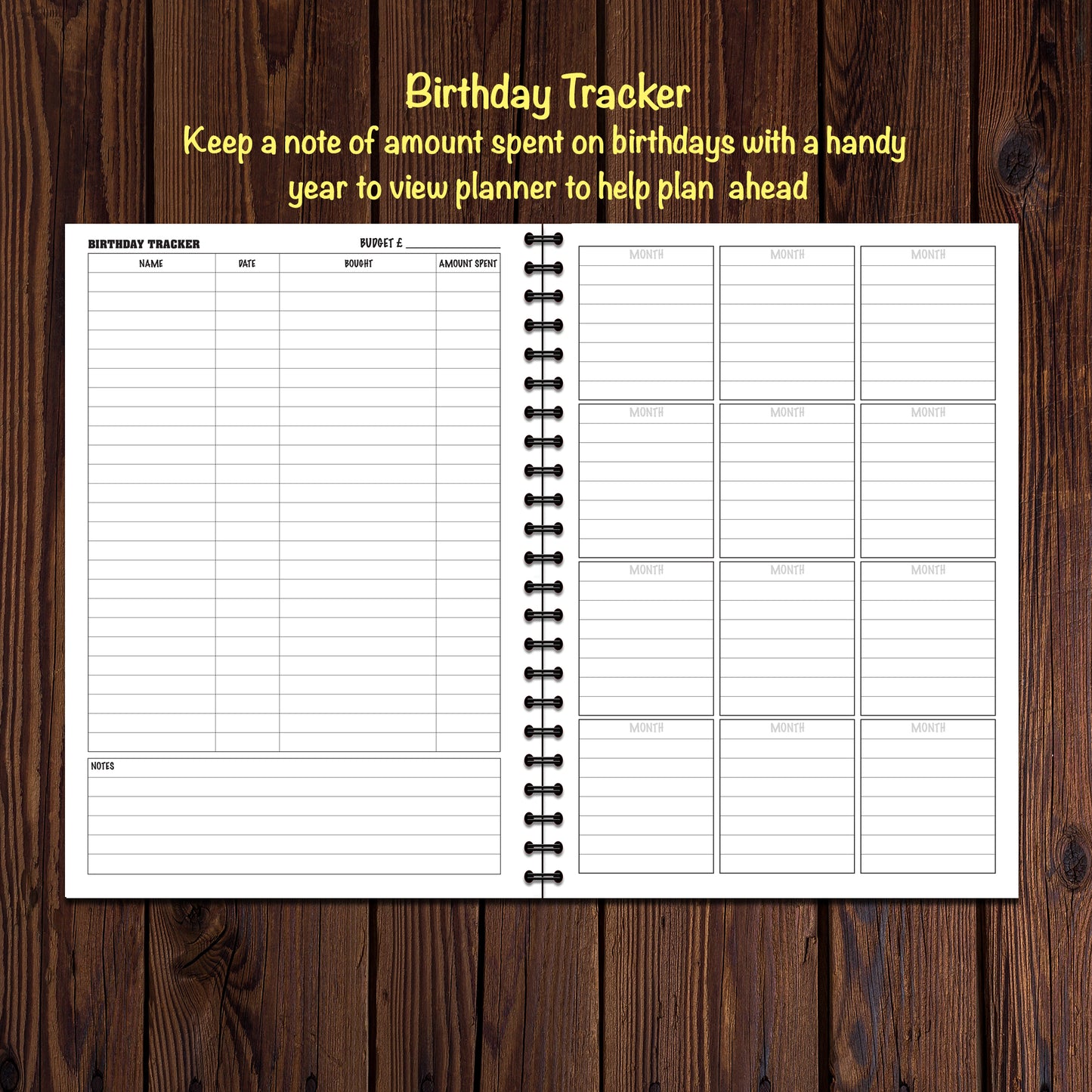 Budget Planner | Finance Tracker | Annual Undated | A5 (148mm x 210mm) | 50 double sided pages on 120gsm | Split Wirobound