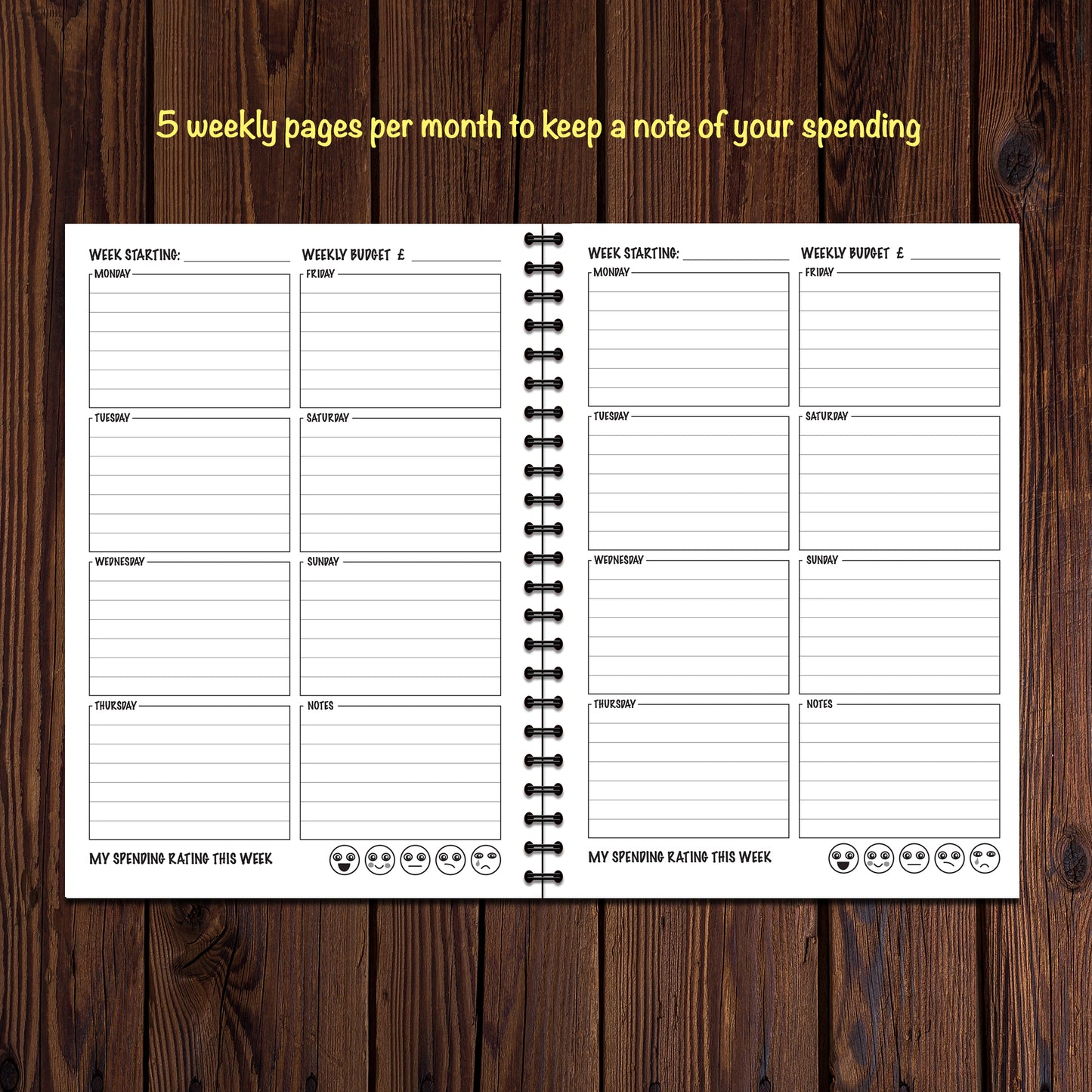 Budget Planner | Finance Tracker | Annual Undated | A5 (148mm x 210mm) | 50 double sided pages on 120gsm | Split Wirobound