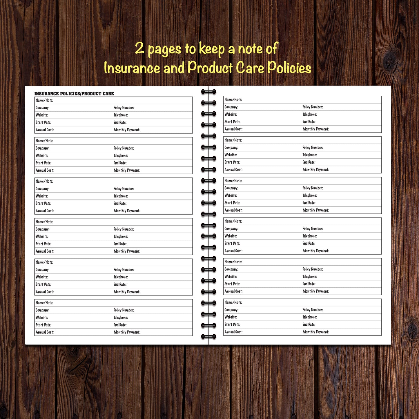 Budget Planner | Finance Tracker | Annual Undated | A5 (148mm x 210mm) | 50 double sided pages on 120gsm | Split Wirobound