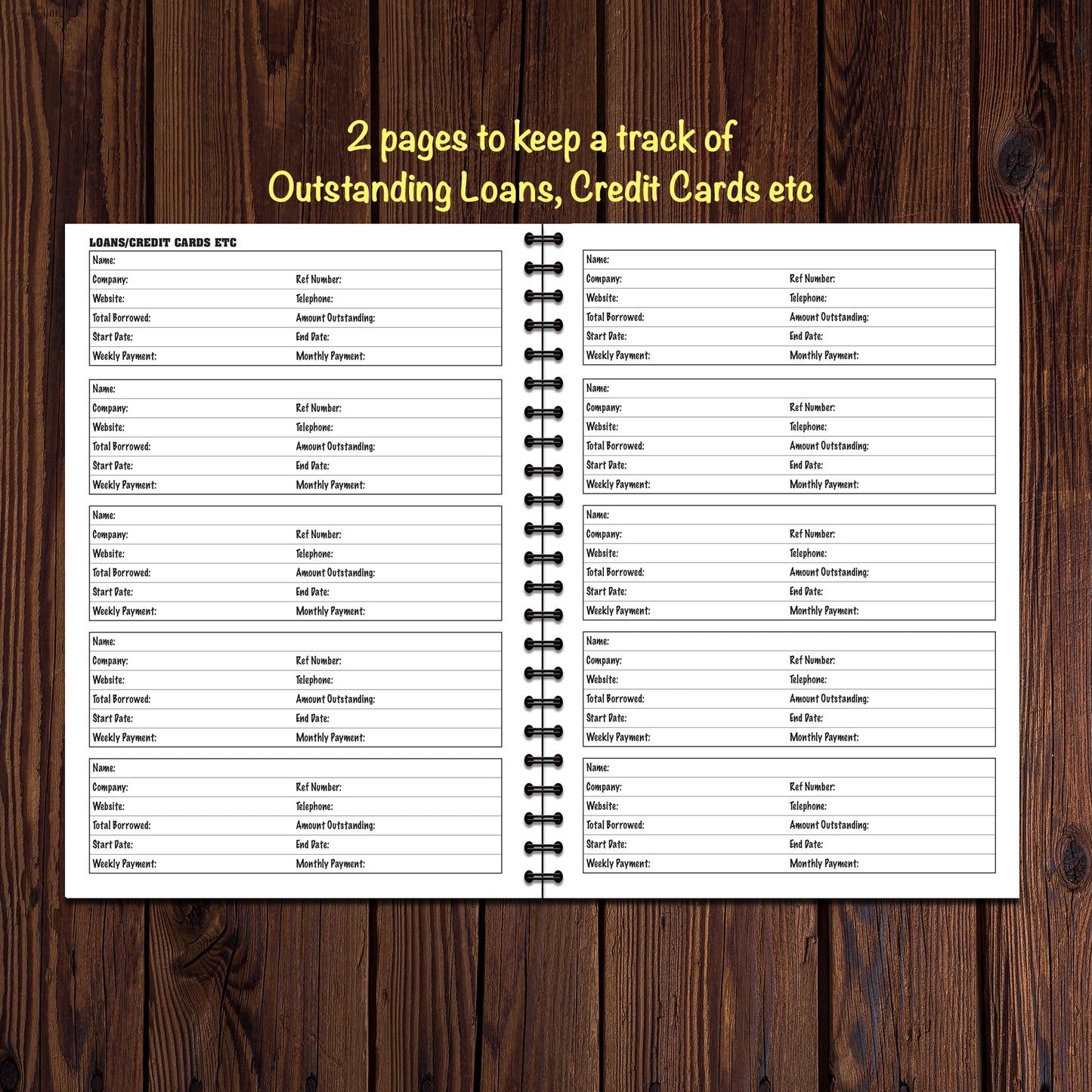 Budget Planner | Finance Tracker | Annual Undated | A5 (148mm x 210mm) | 50 double sided pages on 120gsm | Split Wirobound