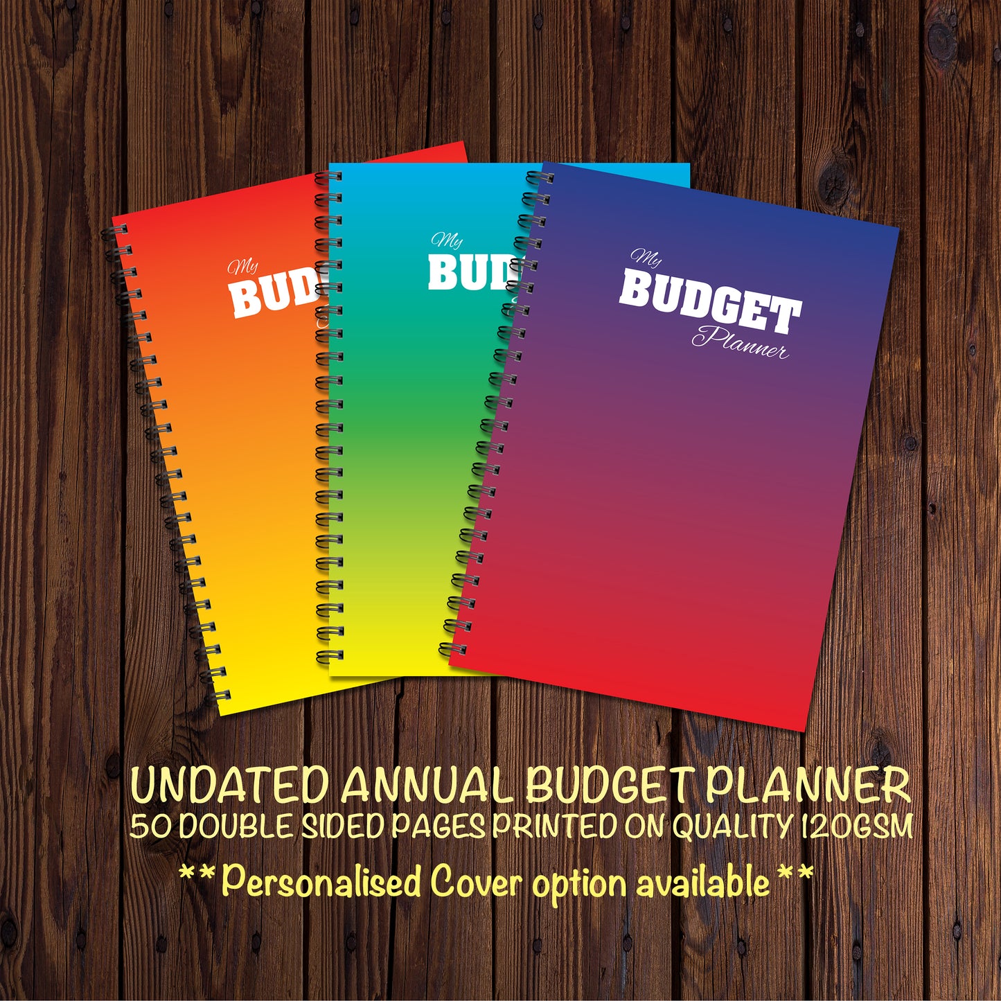 Budget Planner | Finance Tracker | Annual Undated | A5 (148mm x 210mm) | 50 double sided pages on 120gsm | Split Wirobound