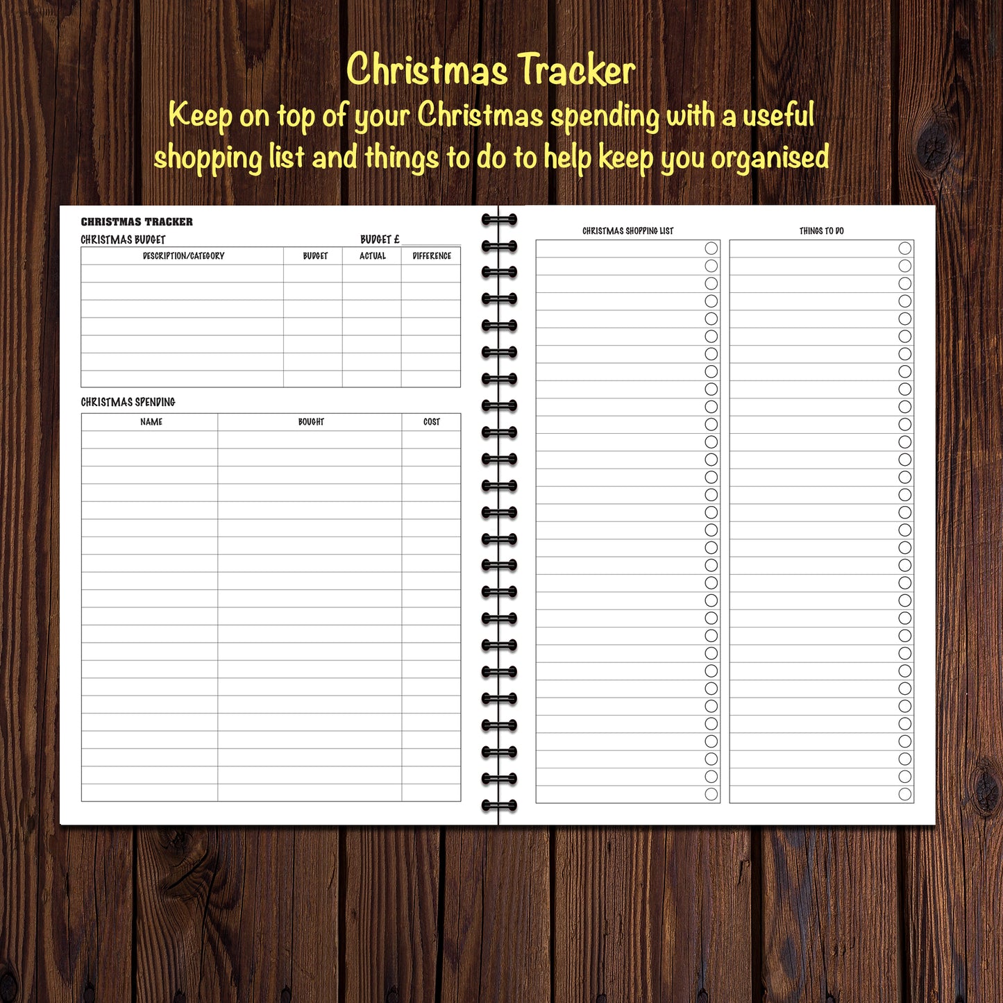 Budget Planner | Finance Tracker | Annual Undated | A5 (148mm x 210mm) | 50 double sided pages on 120gsm | Split Wirobound