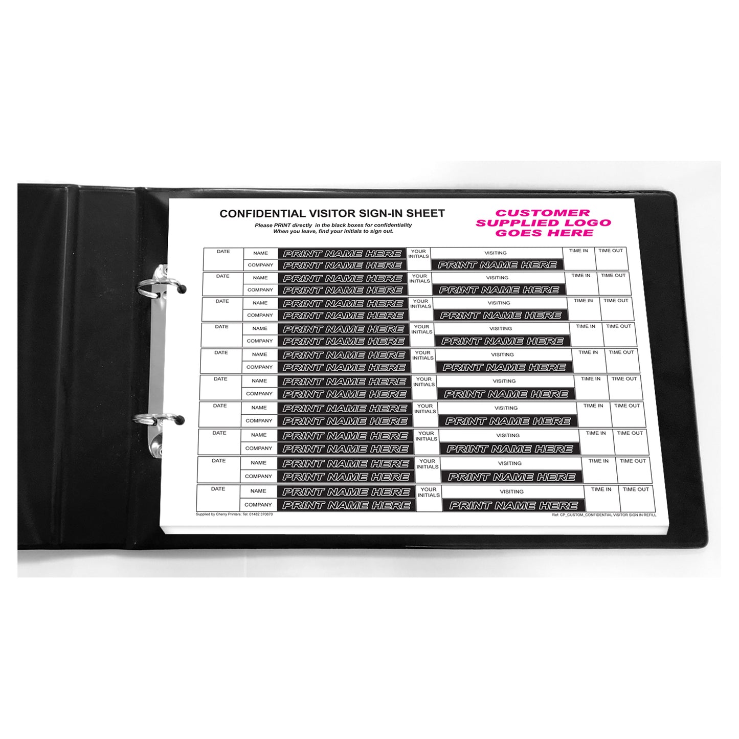 NCR *CUSTOM* Confidential Visitor Sign in Duplicate Refill A4 | 2 Refill Packs