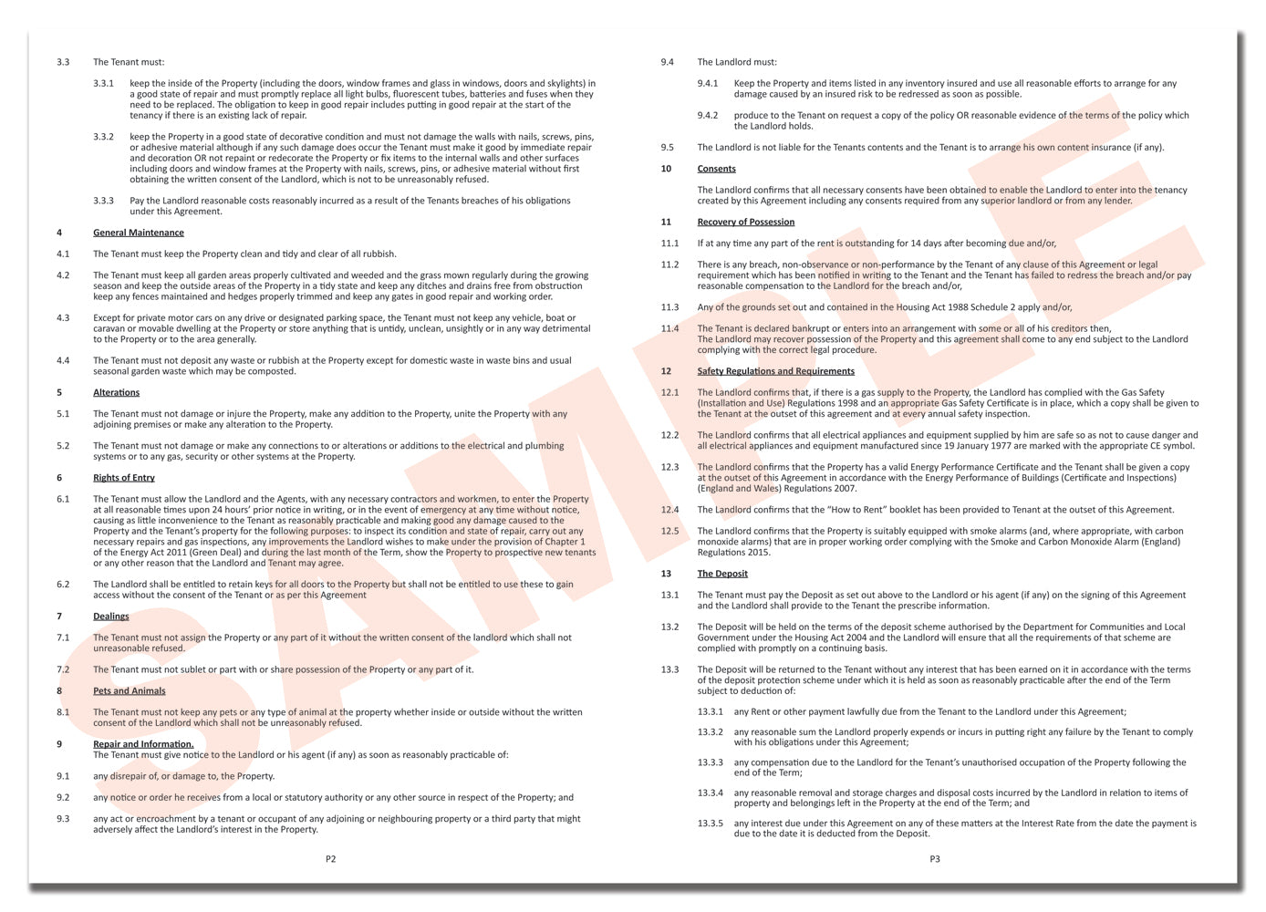NCR Assured Shorthold Tenancy Agreement for Unfurnished Property (England & Wales) Carbonless Duplicate Sets 2part A4 4pp