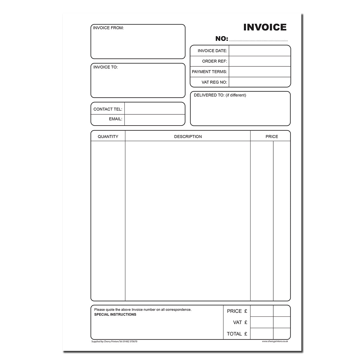 NCR Invoice Triplicate Book A4