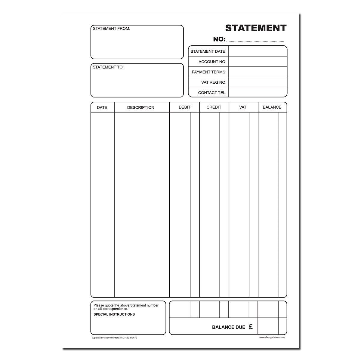 NCR Statement Book A4 Triplicate