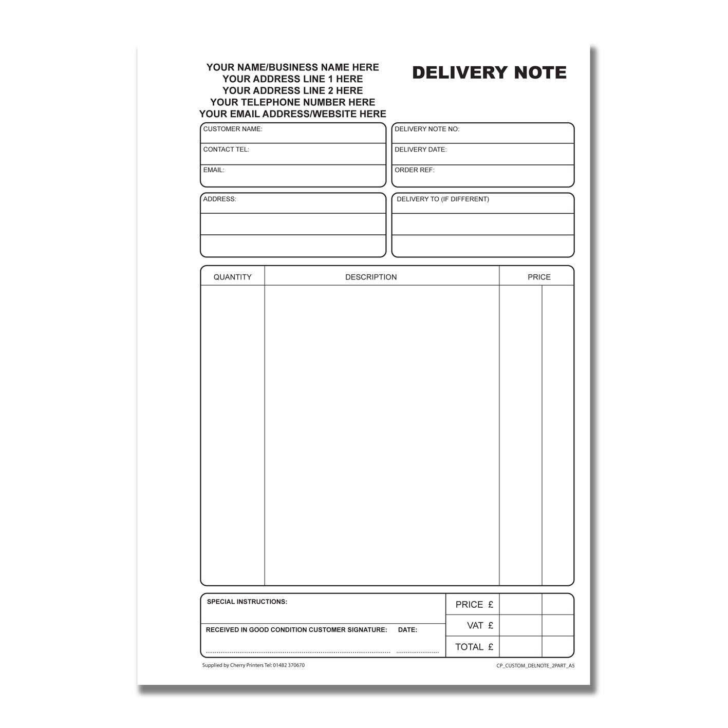 NCR *CUSTOM* Lieferschein Duplikat Buch A5 Packs