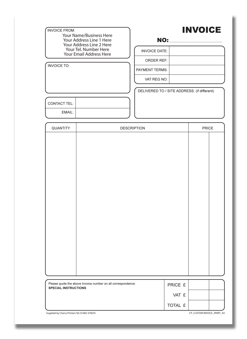 NCR *CUSTOM* Dreifach-Rechnungsbuch A5 Packs