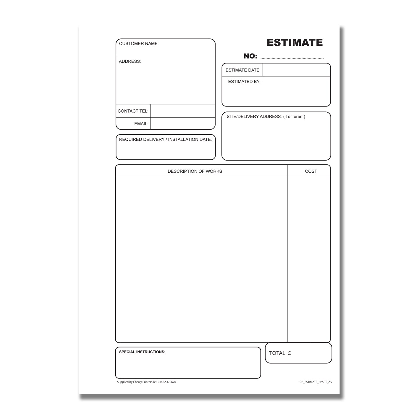 NCR Kostenvoranschlagsbuch A5 dreifach