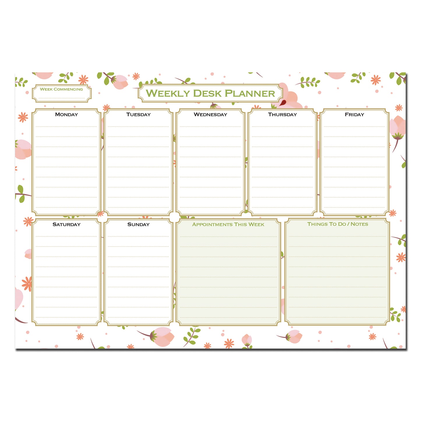 Weekly Planner Desk Pad | A4 (297mm x 210mm) 120gsm 55_pages