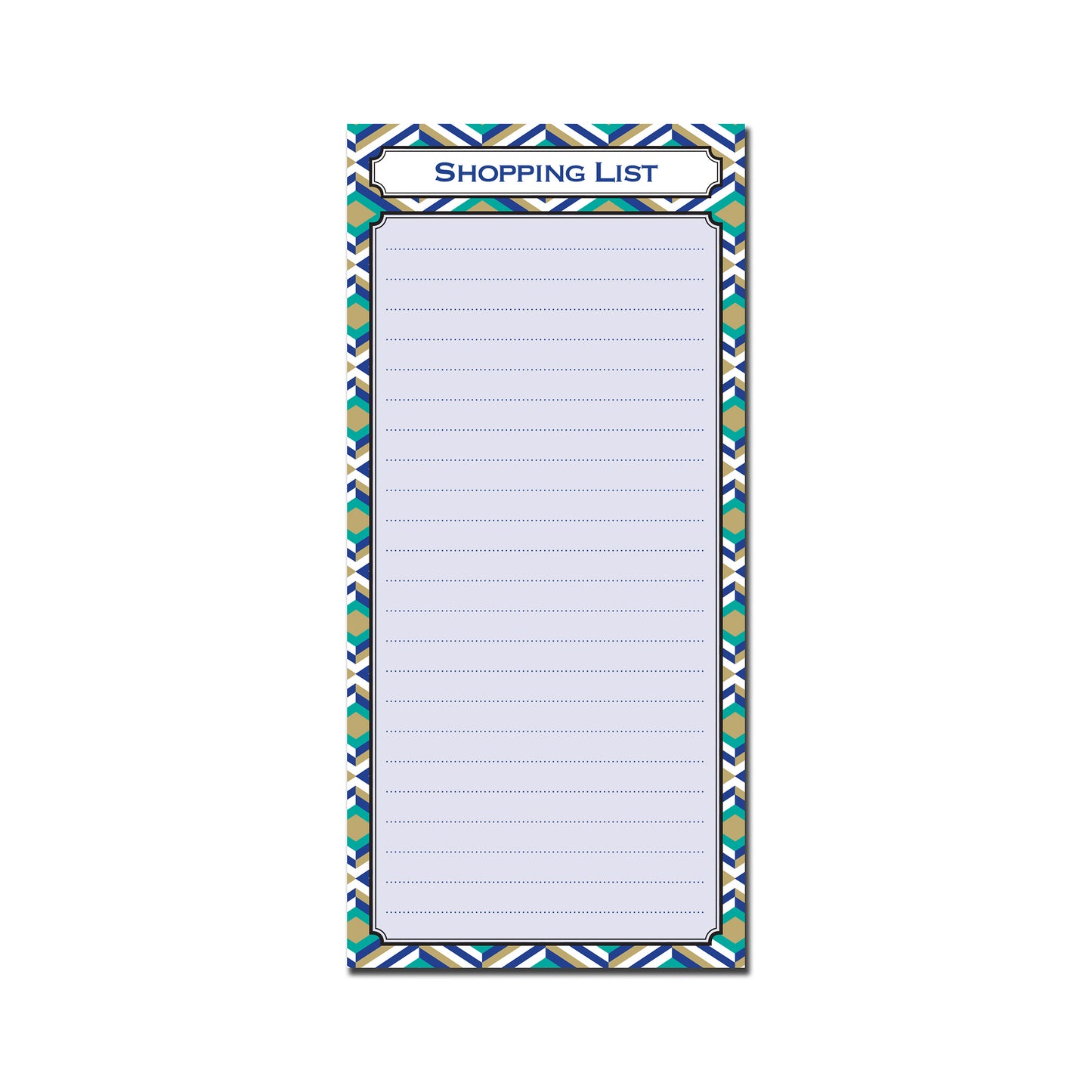 Designer Range Shopping List Pad 99mm x 210mm 80gsm 100pages with Magnetic Strip on back