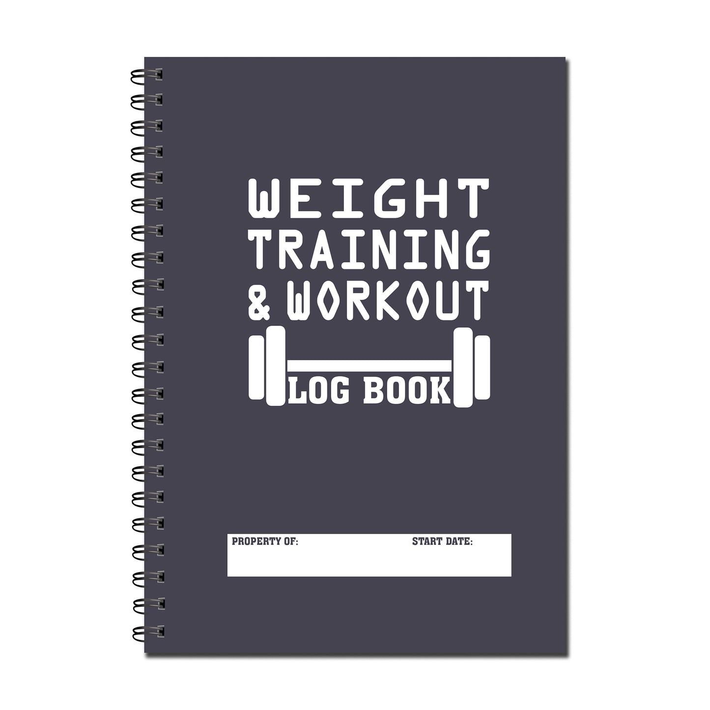 Weight Training & Workout Log Book | A5 (148mm x 210mm) | 52 double sided pages on 120gsm | Split Wirobound
