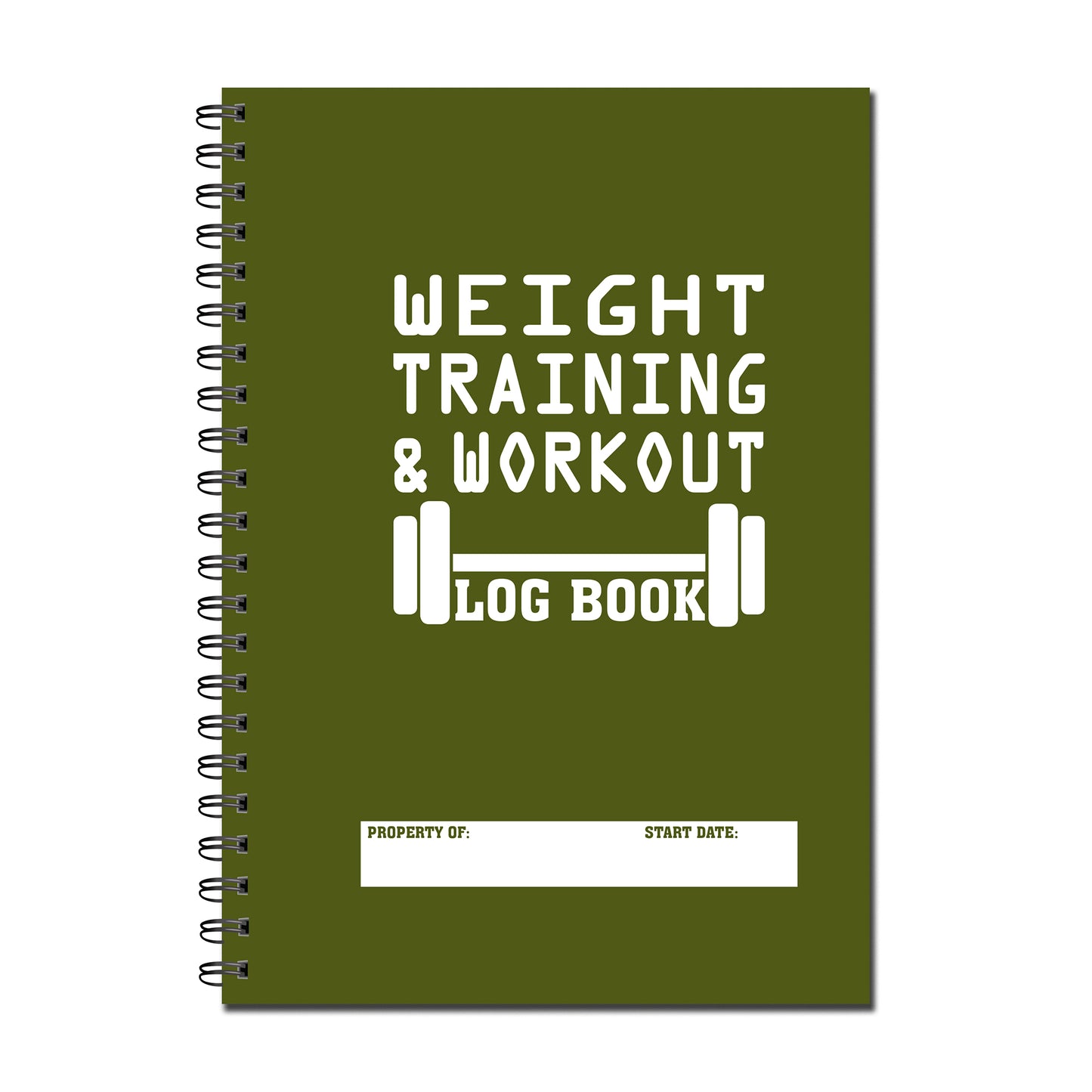 Weight Training & Workout Log Book | A5 (148mm x 210mm) | 52 double sided pages on 120gsm | Split Wirobound