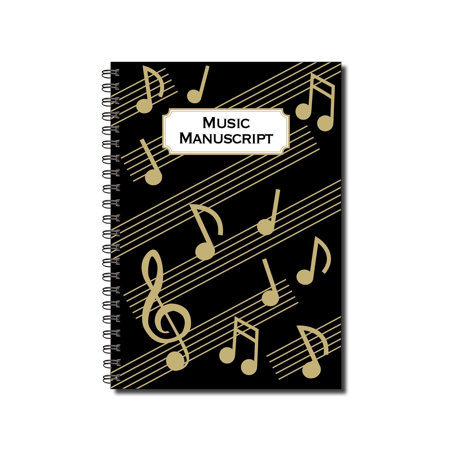 Music Manuscript | Blank Sheet Music Notebook | A5 (148mm x 210mm) | 50 double sided pages | Split Wirobound