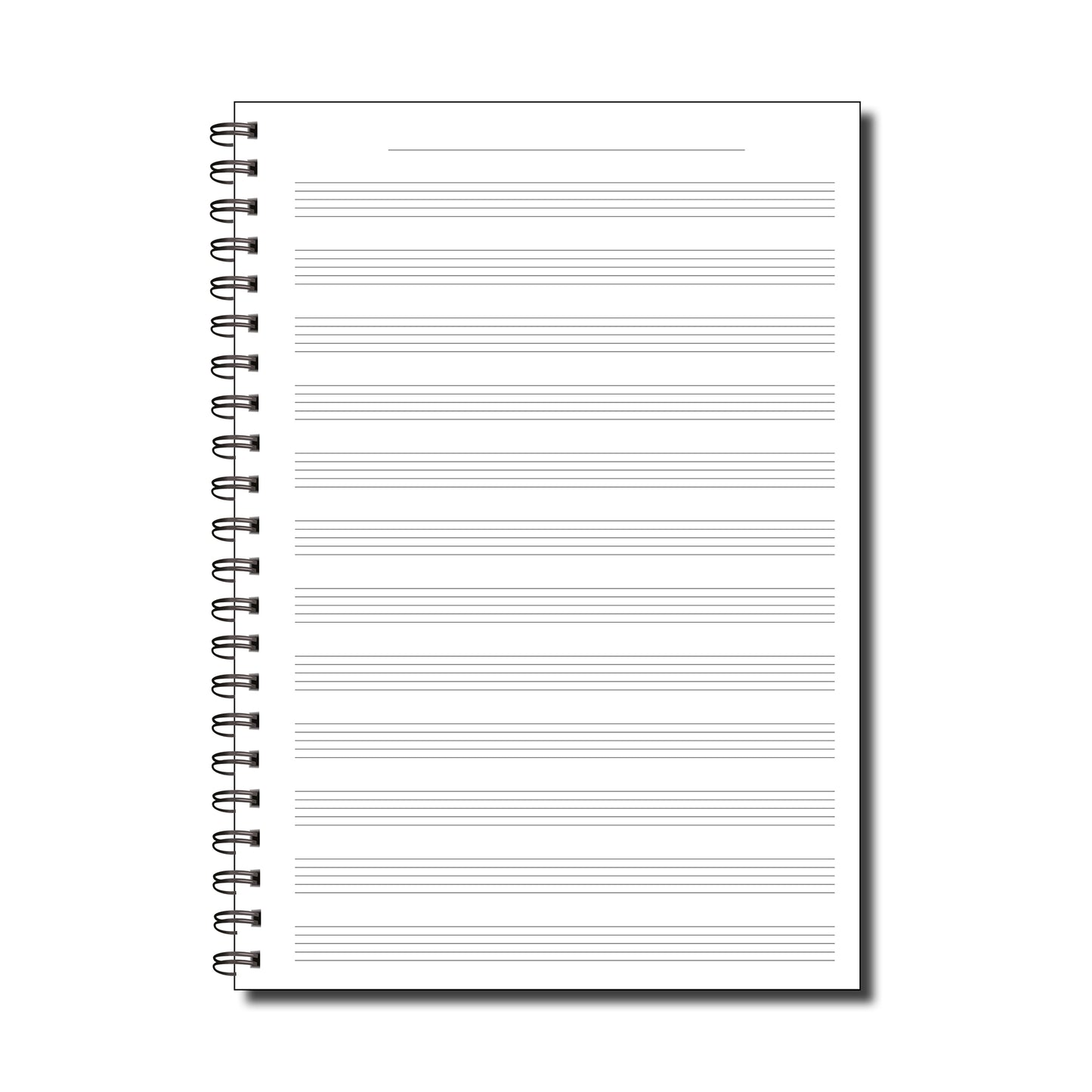 Music Manuscript | Blank Sheet Music Notebook | A5 (148mm x 210mm) | 50 double sided pages | Split Wirobound