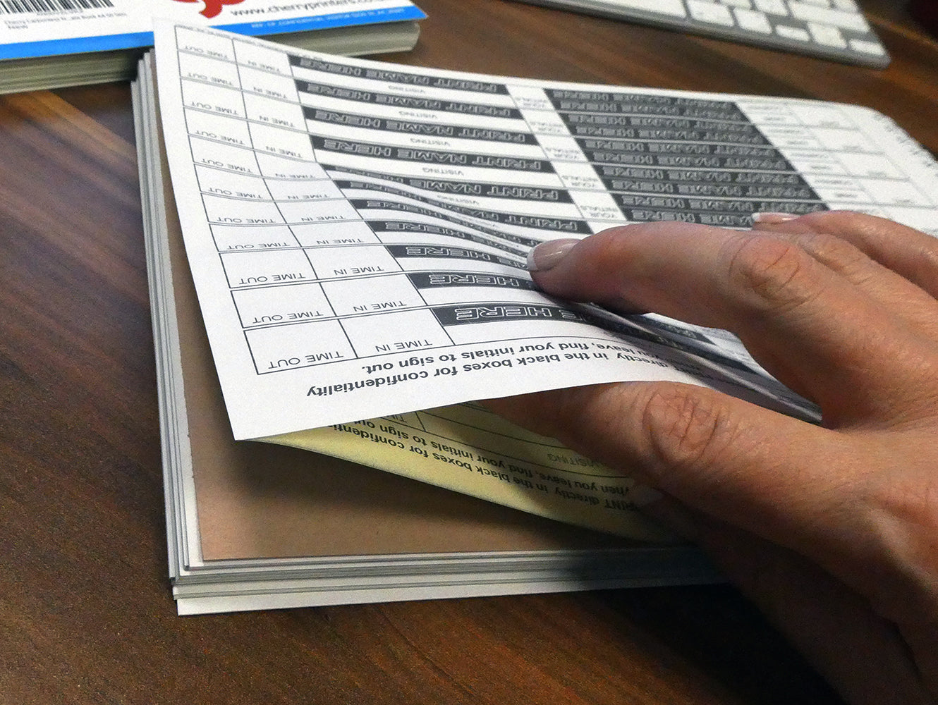 NCR *CUSTOM* Confidential Visitor Sign in Ring Binder with 100 sets of A4 Duplicate