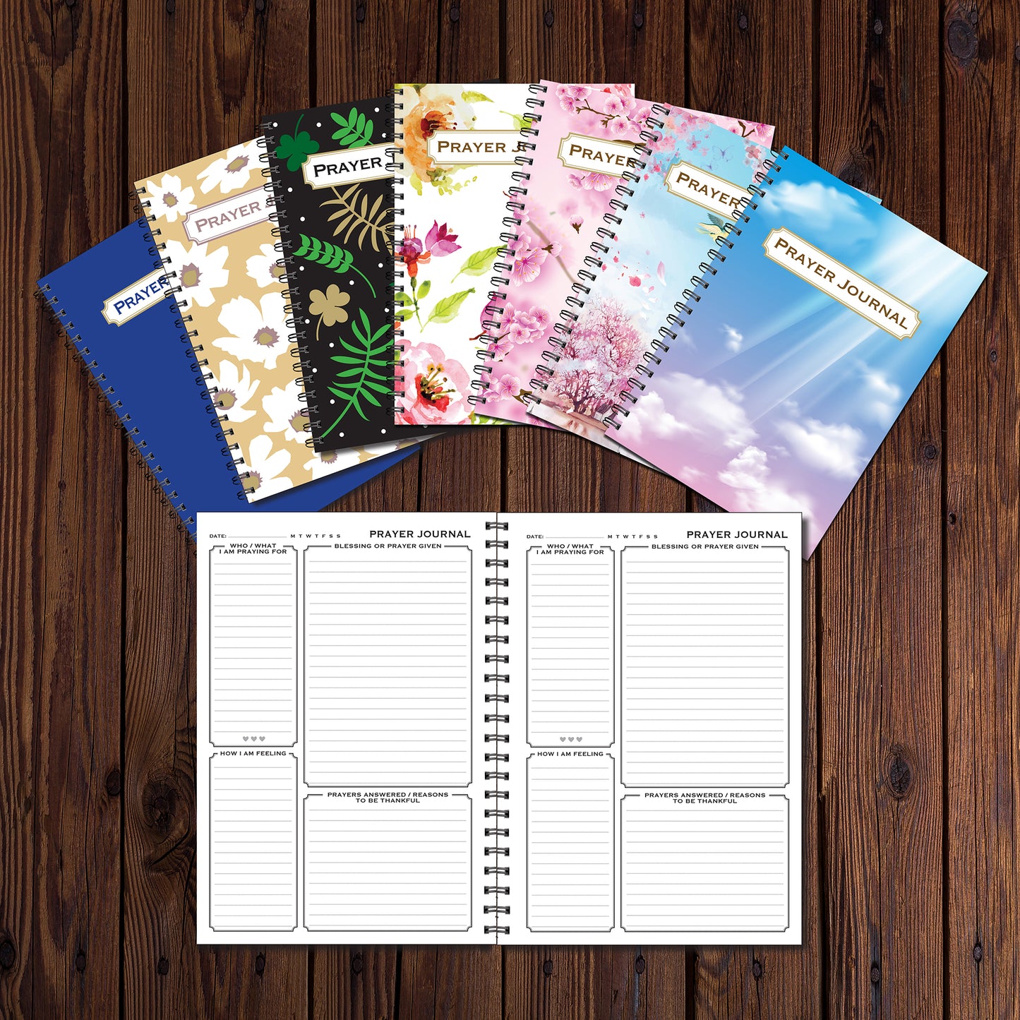 Prayer Journal | Notes | A5 (148mm x 210mm) | 50 double sided pages | Split Wirobound