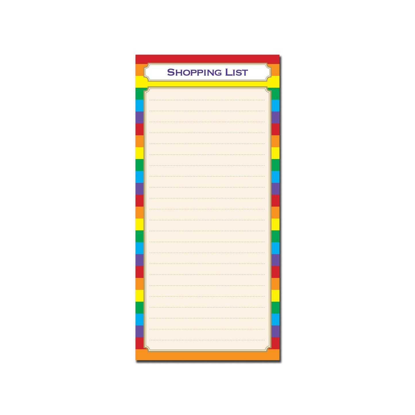 Designer Range Shopping List Pad 99mm x 210mm 80gsm 100pages with Magnetic Strip on back