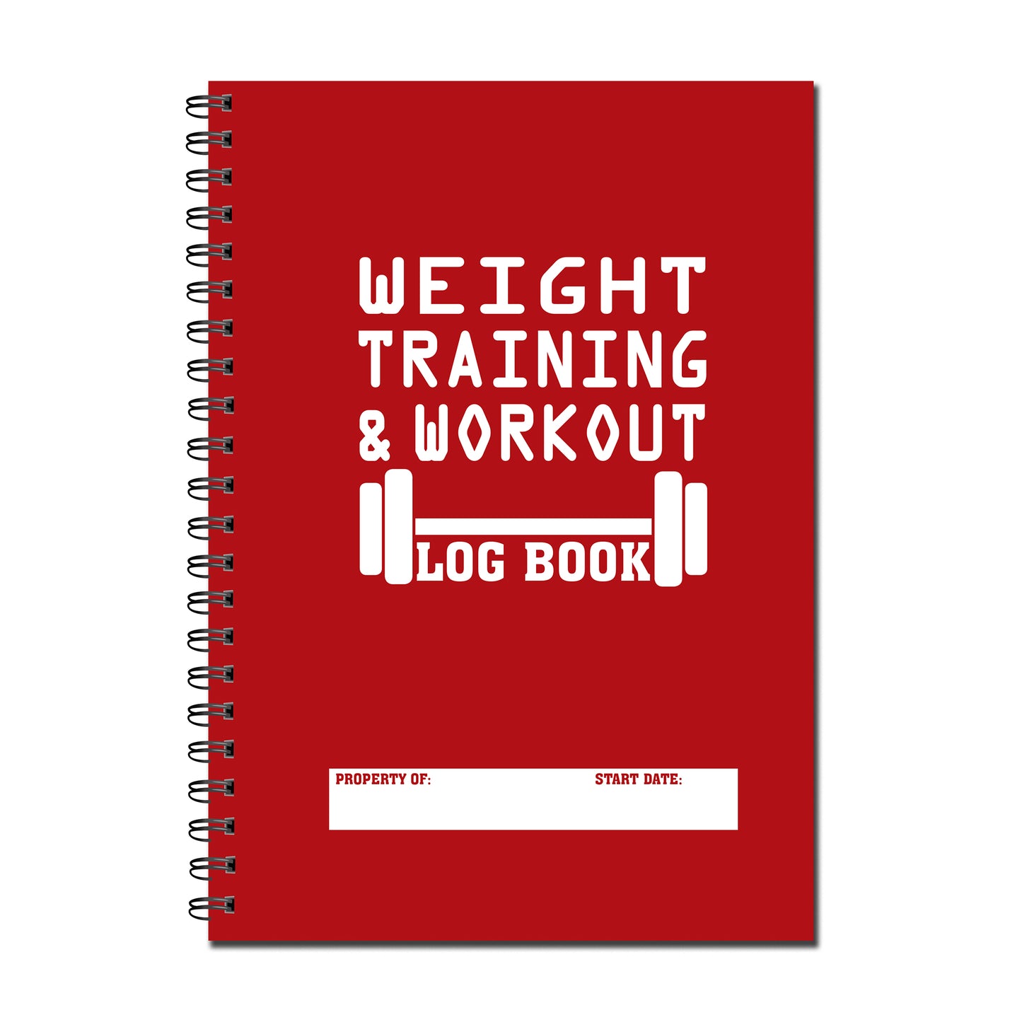 Weight Training & Workout Log Book | A5 (148mm x 210mm) | 52 double sided pages on 120gsm | Split Wirobound