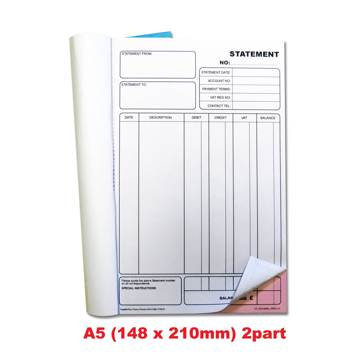 NCR Statement Book A5 Duplicate