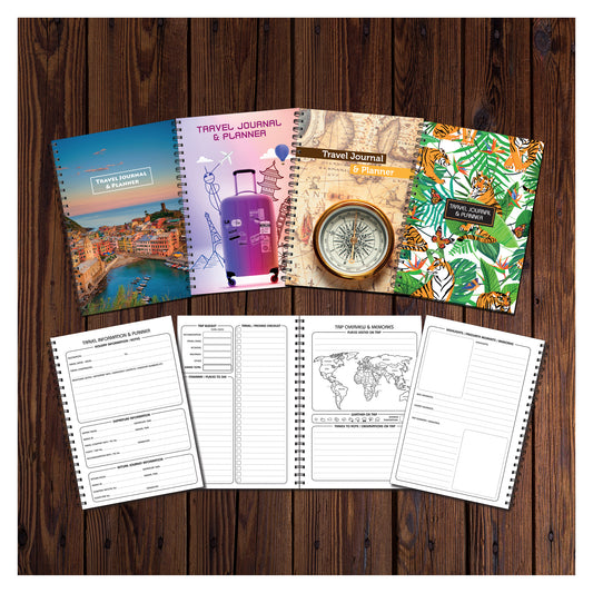 Designer Range Travel Journal | Planner | A5 | 50 double sided pages Wirobound