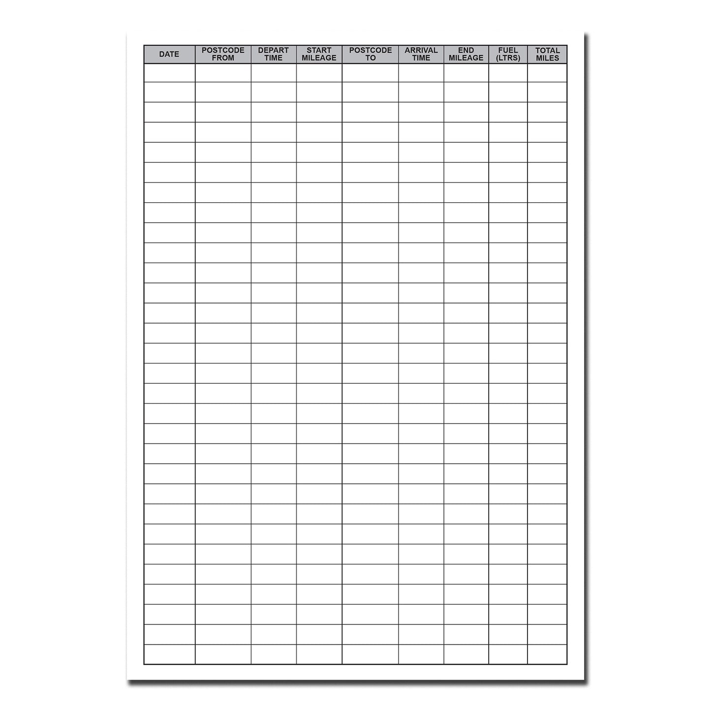 Vehicle Mileage Record Log Book A5 16pages