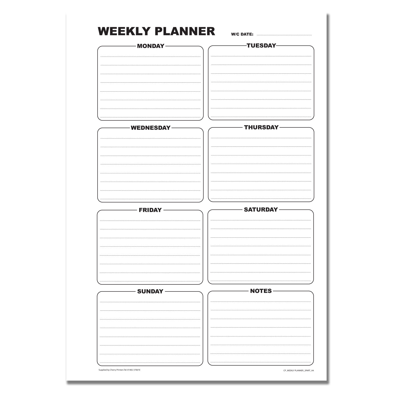 NCR Weekly Planner Book A4 Duplicate