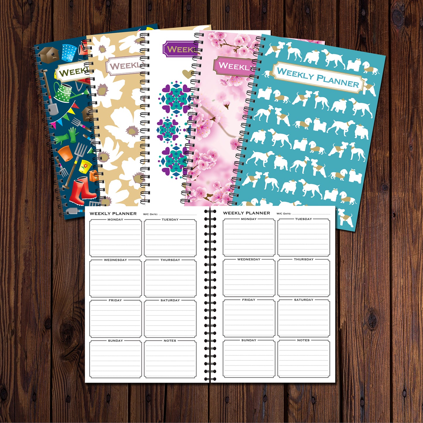 Weekly Planner | A5 (148mmx 210mm) | 50 double sided pages on 120gsm | Split Wirobound
