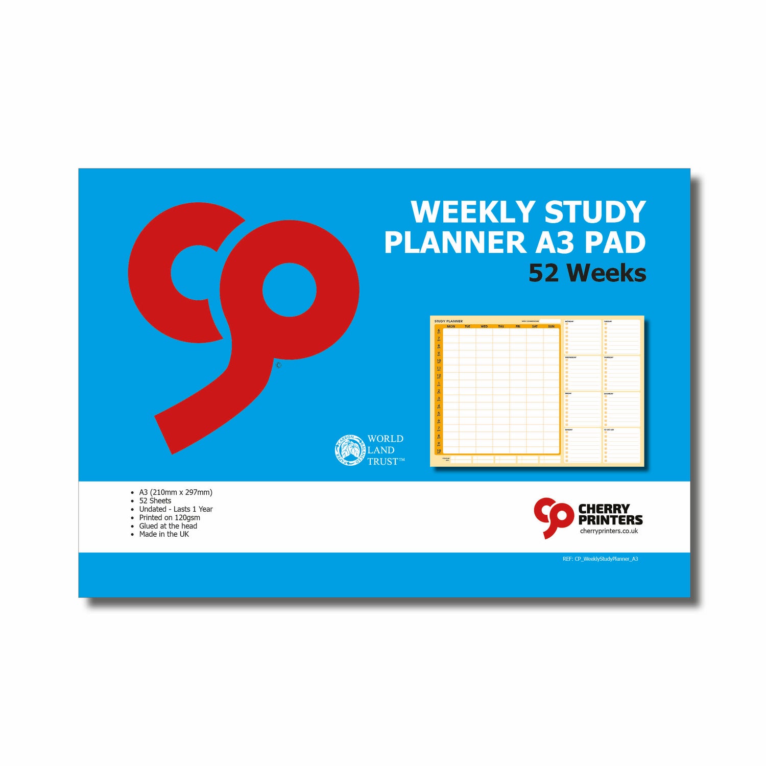 A3 Note Sheets Weekly Study Planner | A3 Glued Pad | 52 Undated Sheets for Year-Round ...