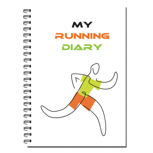 My Running Diary | Race Logbook | Annual Undated | A5 (148mm x 210mm) | 53 double sided pages on 120gsm | Split Wirobound