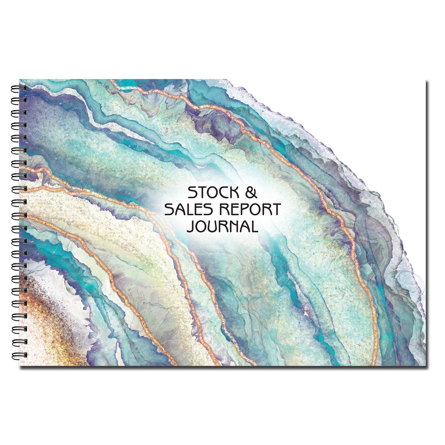 Designer Stock & Sales Report Journal | Stock Inventory | Sales Report Log | A5 wiro book | 50 pages printed to both sides on quality 120gsm