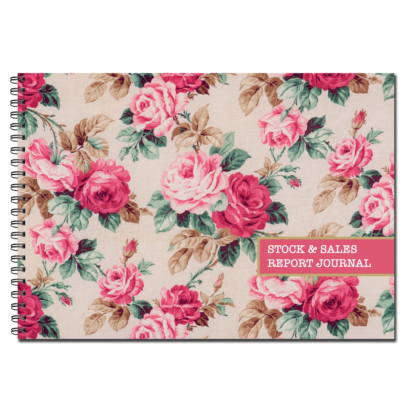 Designer Stock & Sales Report Journal | Stock Inventory | Sales Report Log | A5 wiro book | 50 pages printed to both sides on quality 120gsm