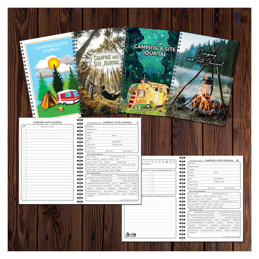 Camping/Site Journal | Campsite Review | A5 (148mm x 210mm) | 51 double sided pages on 120gsm | Split Wirobound