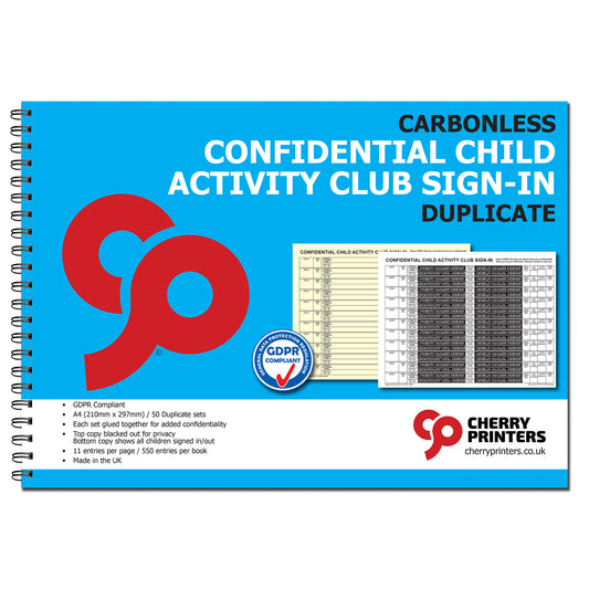 NCR Confidential Visitor Sign In (mit Car Reg) Duplicate Wiro Book A4 GDPR