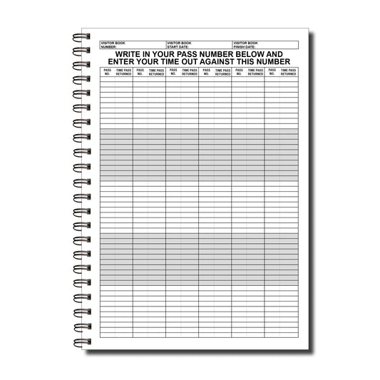 NCR Confidential Visitor Pass UN-NUMBERED 90mm x 60mm Duplicate Book 300 Passes GDPR
